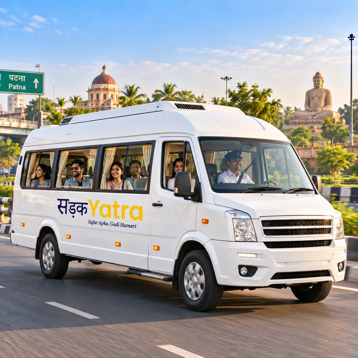 Tempo traveller hire Muzaffarpur — group travel Bihar SadakYatra